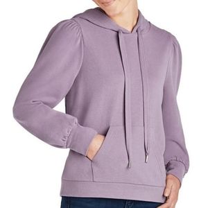 Purple French Terry Puff Sleeve Sweatshirt Hoodie XL